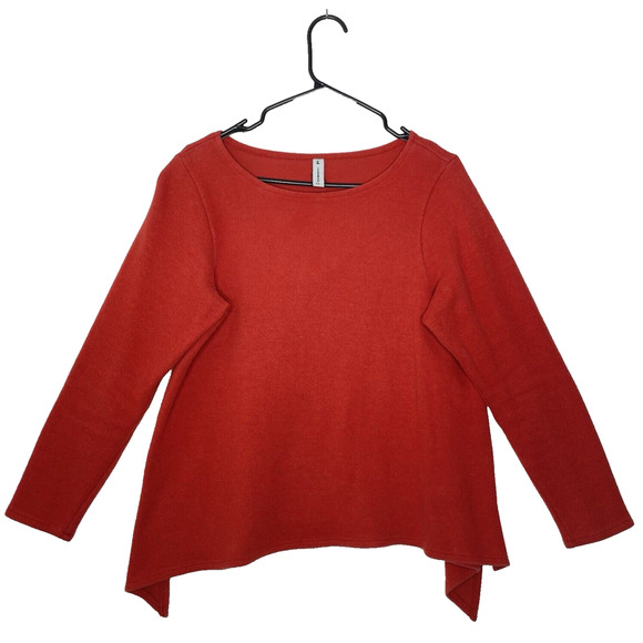 F H Clothing Women's Sweater Sz M Cotton Knit Boho Rust Lagenlook USA Made - Picture 1 of 9